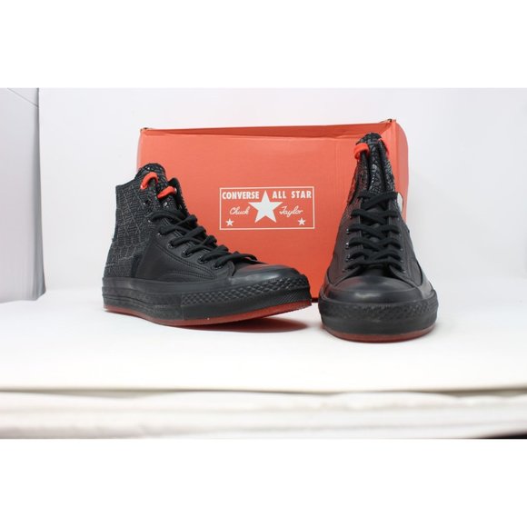 Men's Chuck 70 Hi Black/Black/Chile Red 170584C - Picture 4 of 8